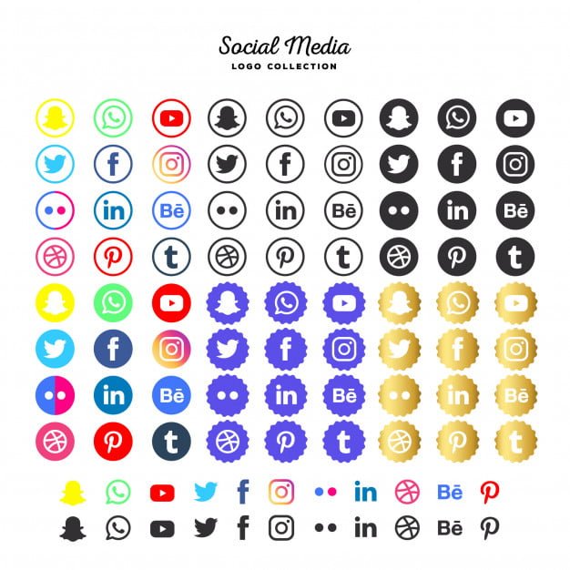 [ai] Social media logotype collection Free Vector