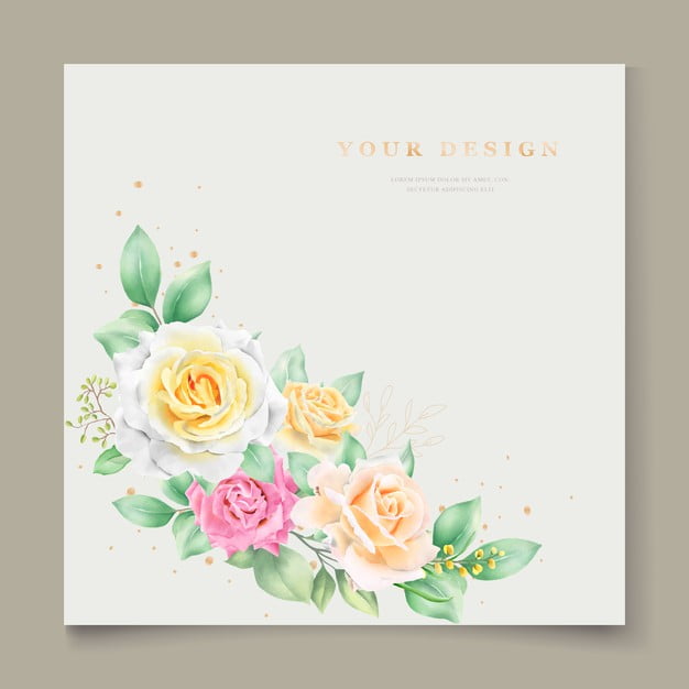 [ai] Beautiful watercolor wedding invitation card Free Vector