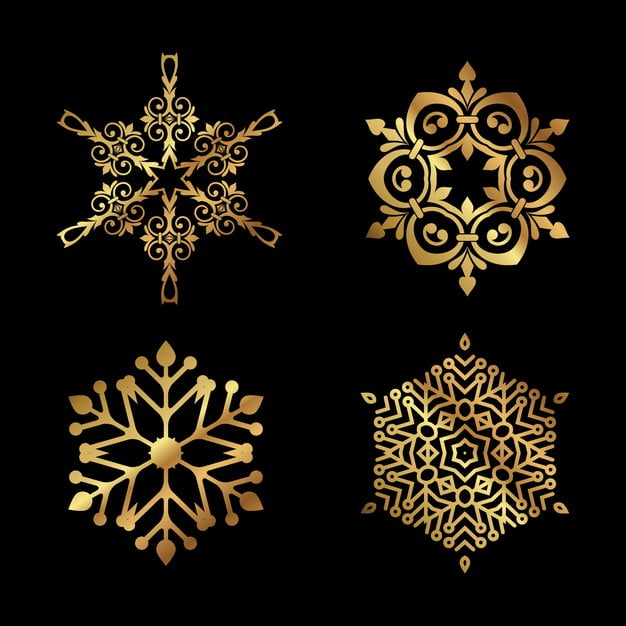 [ai] Collection of decorative christmas snowflakes designs Free Vector