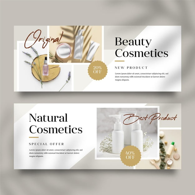 [ai] Cosmetic banner template Free Vector