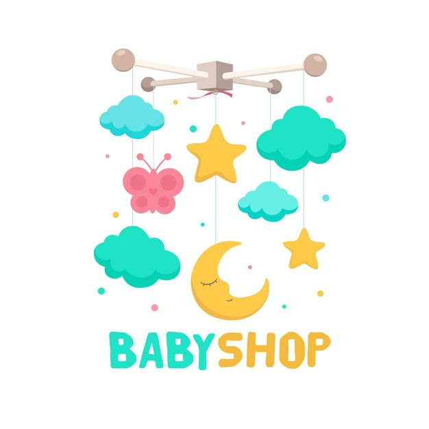 [ai] Detailed baby logo template Free Vector
