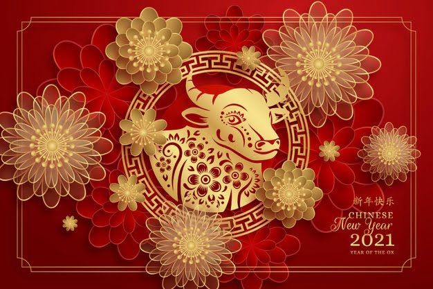 [ai] Golden chinese new year 2021 Free Vector