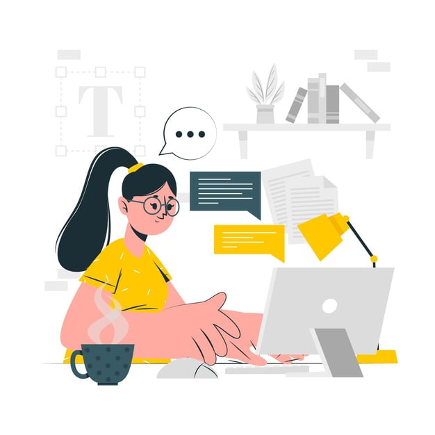 [ai] Typing concept illustration Free Vector