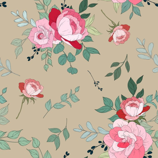 [ai] Seamless pattern design with beautiful floral Free Vector