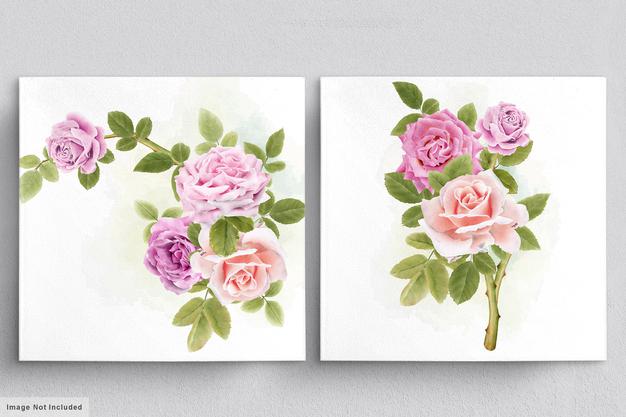 [ai] Beautiful watercolor bouquet of roses Free Vector