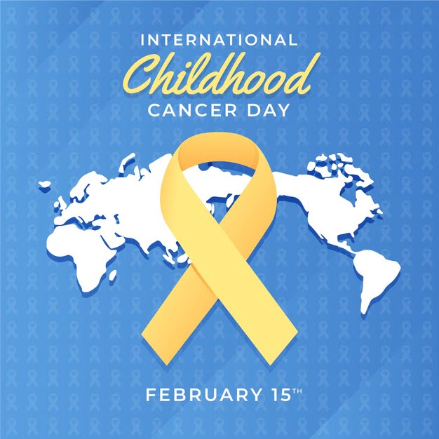 [ai] Childhood cancer day with ribbon flat design Free Vector