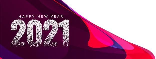 [ai] Colorful decorative happy new year 2021 banner design vector Free Vector