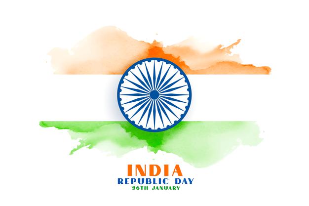 [ai] Happy republic day india watercolor flag Free Vector