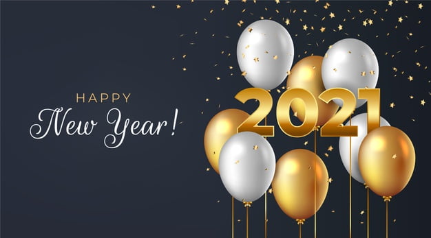 [ai] Realistic new year 2021 background Free Vector