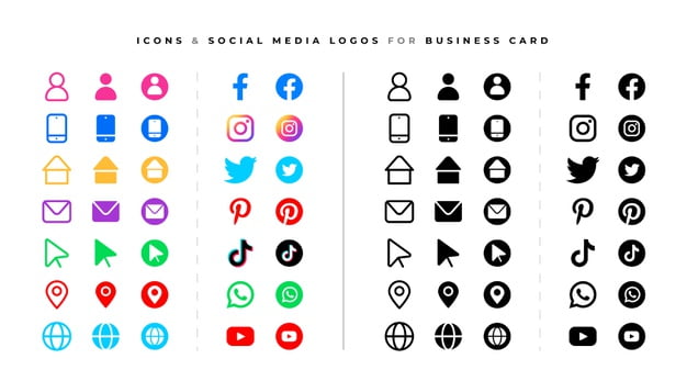 [ai] Social media logos and icons set Free Vector