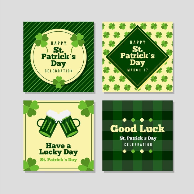 [ai] St. patrick day  instagram posts Free Vector
