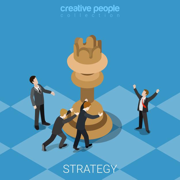 [ai] Strategy knight move business concept flat Free Vector