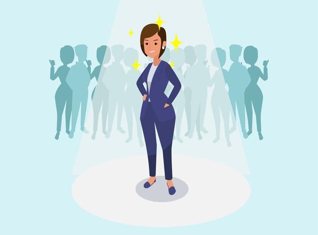 [ai] Successful business woman, congratulating business colleagues illustration Free Vector