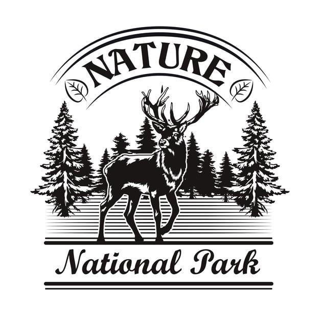 [ai] Nature and park emblem Free Vector