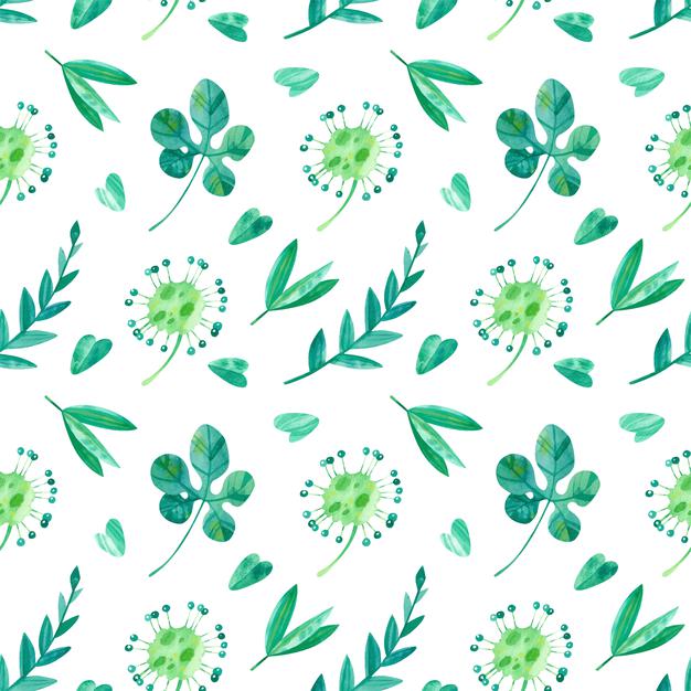 [ai] Tropical leaves and sundew watercolor seamless pattern.  exotic  greenery of jungle Free Vector