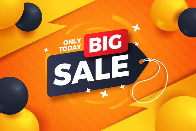 [ai] Big sales background with realistic balloons Free Vector