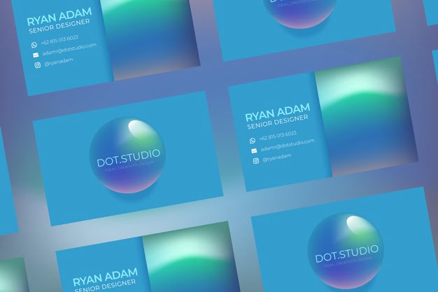 [ai] Colorful gradient business card Free Vector