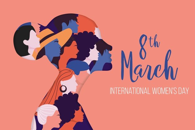 [ai] International women’s day illustration with profile of woman Free Vector