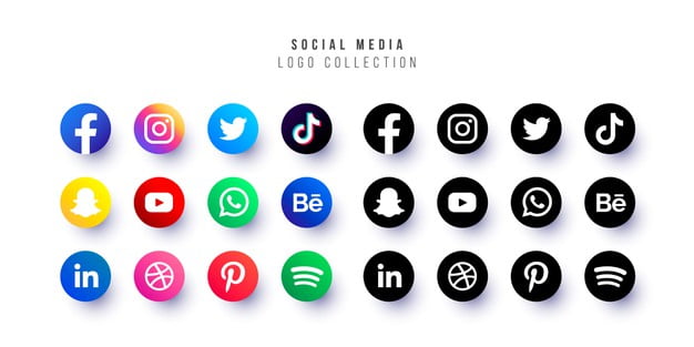 [ai] Social media logo collection Free Vector
