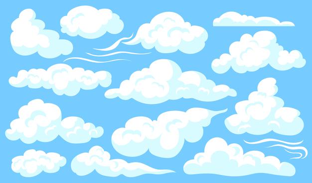 [ai] White clouds set Free Vector