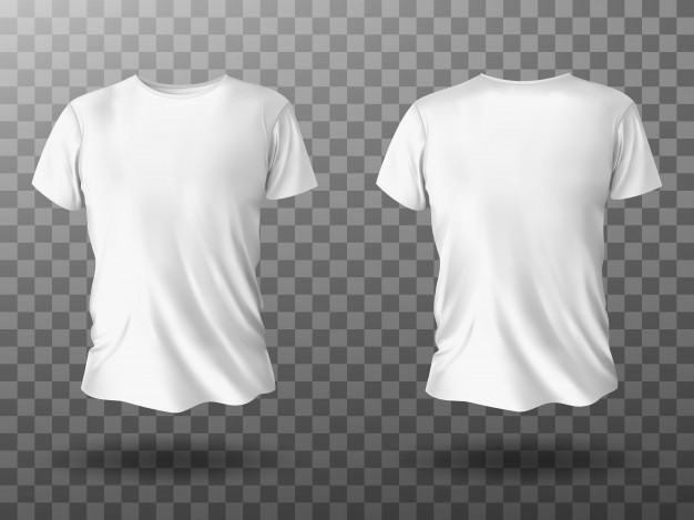 [ai] White t-shirt mockup, t shirt with short sleeves Free Vector