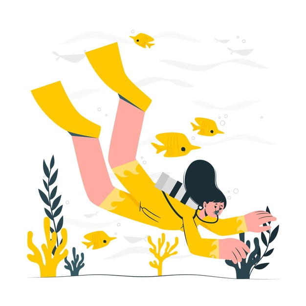 [ai] Diving concept illustration Free Vector