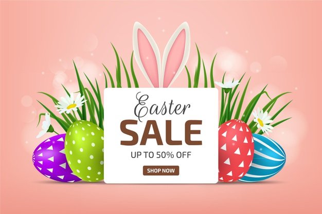[ai] Realistic easter sale illustration Free Vector