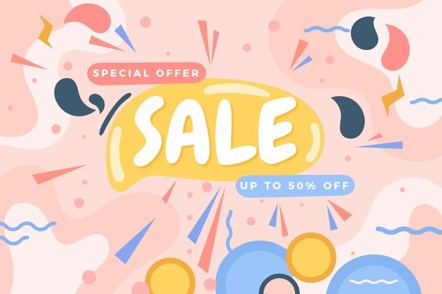 [ai] Flat sale background Free Vector