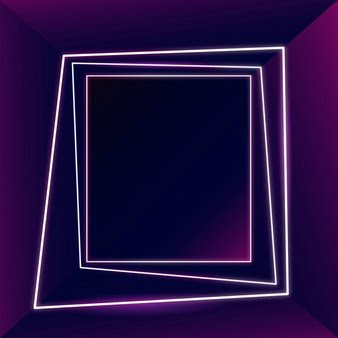 [ai] Glowing pink neon frame on a dark background Free Vector