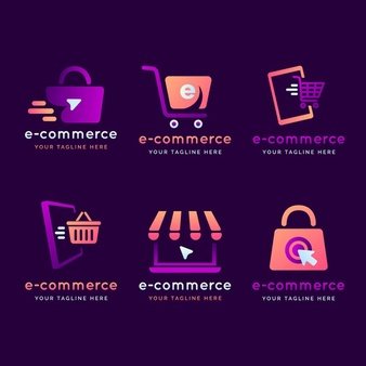 [ai] Gradient e-commerce logo pack Free Vector