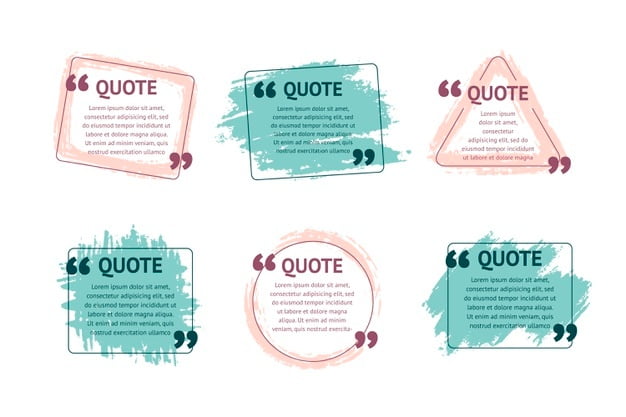 [ai] Hand painted quote box frame collection Free Vector