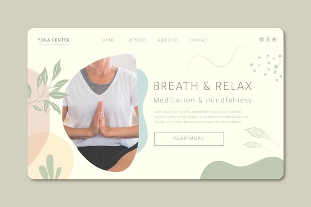 [ai] Meditation and mindfulness landing page Free Vector