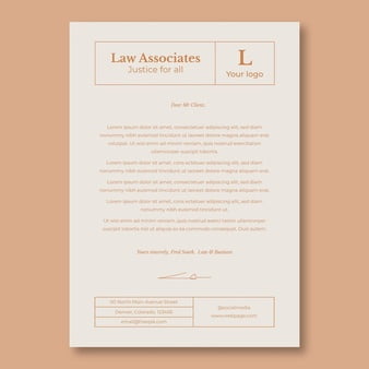 [ai] Professional elegant lawyer law cover letter Free Vector
