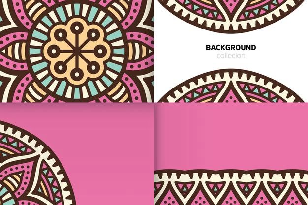 [ai] Background template in ethnic style Free Vector