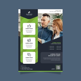 [ai] Business poster print template Free Vector