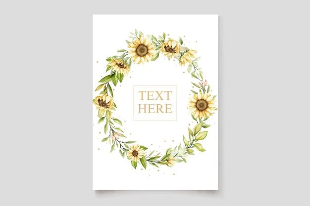 [ai] Elegant watercolor sunflower invitation card Free Vector