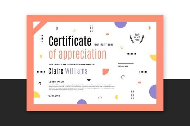 [ai] Flat modern certificate template Free Vector