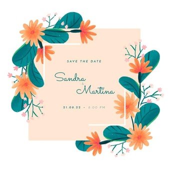 [ai] Hand drawn save the date frame Free Vector