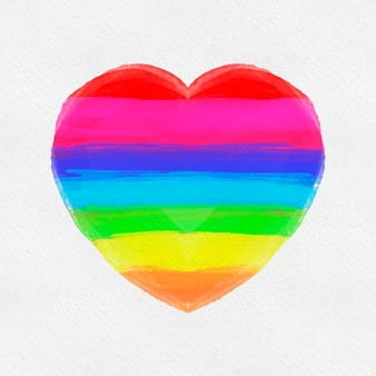 [ai] Pride watercolour heart Free Vector