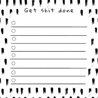 [ai] To do list ink brush patterned notepaper Free Vector