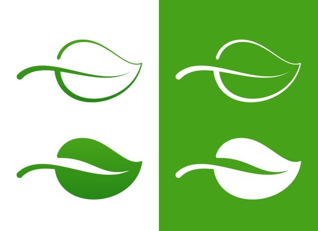 [ai] Vector green leaf icons over white eco concept Free Vector