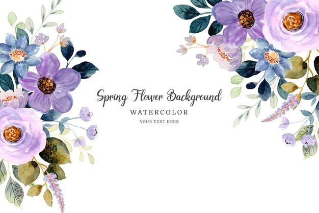 [ai] Watercolor purple floral background Free Vector