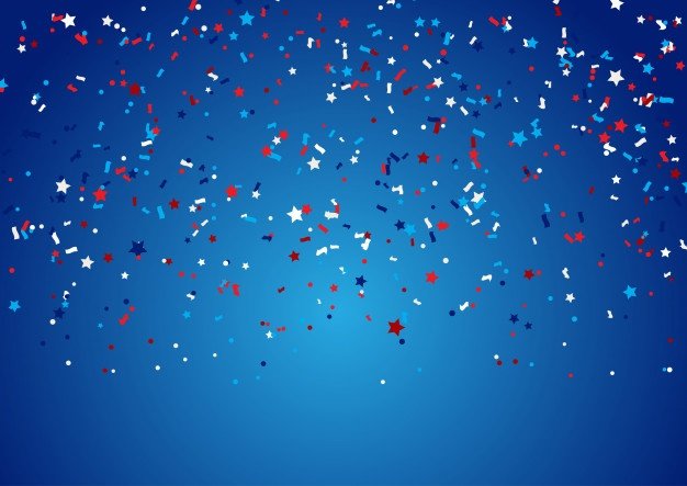 [ai] Confetti background for 4th july holiday Free Vector