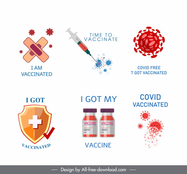 [ai] Covid19 vaccination design elements virus medical symbols sketch Free vector 4.15MB