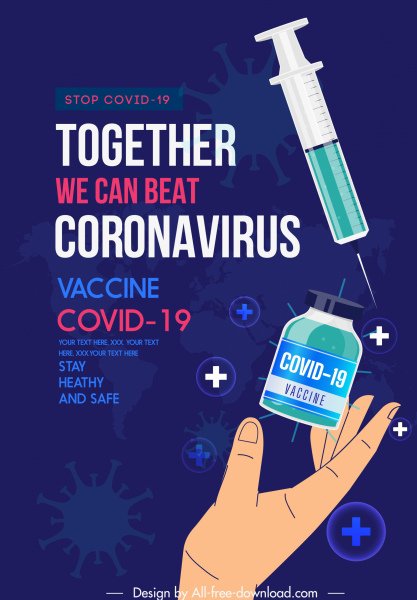 [ai] Covid19 vaccination poster medical elements viruses sketch Free vector 4.87MB