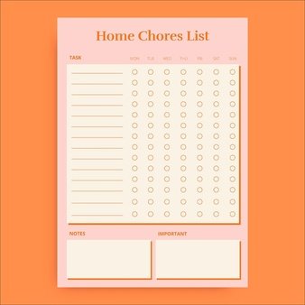 [ai] Duotone simple home chores list Free Vector