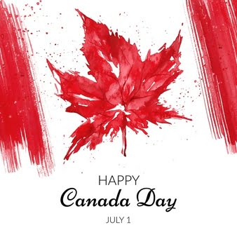 [ai] Hand painted watercolor canada day illustration Free Vector