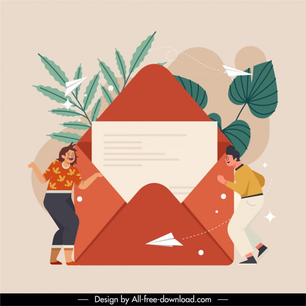 [ai] Mailing correspondence background envelope human paper airplane sketch Free vector 1.05MB