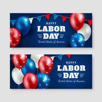 [ai] Realistic usa labor day banners set Free Vector