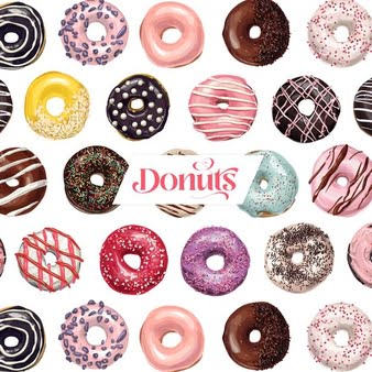 [ai] Sweet delicious hand drawn realistic donut collection Free Vector